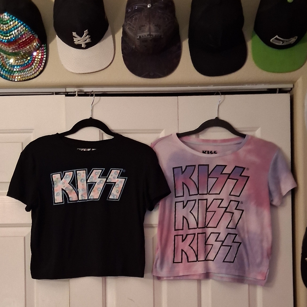 2 KISS Crop Tees Size Small(both for one price)
